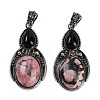 Natural Rhodonite & Obsidian Pendants G-I370-08AS-08-1