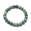 Natural Green Spot Jasper Bead Stretch Bracelets BJEW-K212-C-017-2