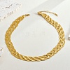 201 Stainless Steel Mesh Chain Necklaces LS-NJEW-H085-01G-2