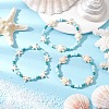 3Pcs Dyed Synthetic Turquoise & Natural Howlite Beads Bracelets for Women BJEW-JB11794-1