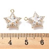 Brass Micro Pave Clear Cubic Zirconia Pendants KK-M102-29G-3