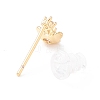Pink Cubic Zirconia Sakura Stud Earrings for Women LS-EJEW-A065-05G-2