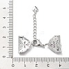 Brass Micro Pave Cubic Zirconia Chain Extender with Glass KK-G474-10P-02-4