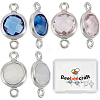 9Pcs 3 Colors Brass Cubic Zirconia Connector Charms FIND-BBC0004-17B-1
