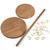 Rotatable Round Wood Jewelry Necklace Display Organizer Hanging Tower Rack NDIS-TAC0001-01B-3