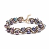 Natural Pearl & Glass Braided Beaded Bracelet BJEW-JB08091-03-1