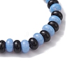 Rondelle Imitation Jade Glass Beads Stretch Bracelets for Women BJEW-JB10789-4