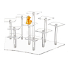 10-Slot Transparent Acrylic Minifigures Display Risers ODIS-WH0043-29B-1