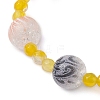 Round Dyed Natural Agate & Acrylic Beaded Stretch Bracelets for Women BJEW-JB10714-4