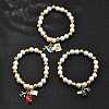Travel Theme Brass Stretch Bracelets BJEW-C098-05-2
