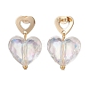Transparent Acrylic Heart Dangle Stud Earrings EJEW-TA00167-2