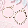 2Pcs 304 Stainless Steel Anklets Sets AJEW-AN00721-1