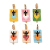 Glass Seed Beaded Pendants PALLOY-MZ00909-01-1