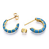 Enamel C-shape Stud Earrings EJEW-N052-05A-4