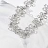 Hollow Hammered 304 Stainless Steel Link Chain Bracelets for Women BJEW-F539-01A-P-5