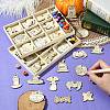 2 Sets 2 Styles DIY Wood Pendants WOOD-CJ0002-28-4