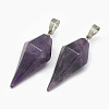 Natural Amethyst Pendants G-T102-08L-1