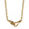 304 Stainless Steel Pave Green Cubic Zirconia Snake Pendant Necklaces for Women WGE46FD-01-5