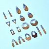 18Pcs 9 Styles Transparent Resin & Walnut Wood Pendants RESI-FS0001-78-7