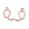 Rose Gold Plated Alloy Letter Pendants X-PALLOY-J718-01RG-Q-1