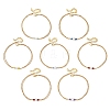 White Round Shell Pearl & Natural Mixed Stone Beads Anklets AJEW-AN00835-2