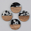 Resin & Walnut Wood Pendants X-RESI-S389-025A-A02-1