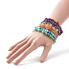 7Pcs 7 Style Natural & Synthetic Mixed Gemstone Chips & Lampwork Evil Eye Stretch Bracelets Set for Women BJEW-JB08746-3
