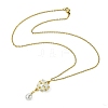 Seed Beads & Teardrop ABS Plastic Imitation Pearl Pendant Necklaces NJEW-MZ00086-2