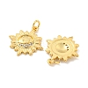 Rack Plating Brass Micro Pave Cubic Zirconia Pendants KK-C059-02G-2