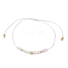 Natural Round Moonstone Beads Braided Bead Bracelets for Women BJEW-JB11655-02-2