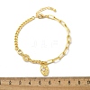 Brass Micro Pave Clear Cubic Zirconia Charm Bracelets BJEW-U020-05G-5