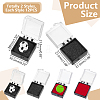 24Pcs 2 Colors Plastic Packing Boxes with Sponge Inside for Brooches CON-HY0001-06-2