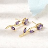 Brass Micro Pave Cubic Zirconia Stud Earrings KK-CBA8324-20G-3