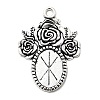 Tibetan Style Alloy Pendant Cabochon Settings LS-X-TIBEP-5199-AS-LF-1