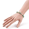 Natural Green Aventurine Chips & Pearl Beaded Slider Bracelet BJEW-JB08334-03-3