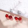 Cherry Zinc Alloy & CCB Plastic & 304 Stainless Steel & Iron Pendant Necklaces & Charm Bracelets & Stud Dangle Earrings Sets FS-WGA613B-02-2