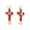 Brass Enamel Connector Charms KK-J302-08G-02-1