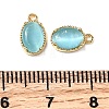 Oval Brass Charms KK-D024-01A-G-3