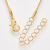 Brass Round Snake Chain Necklace Making MAK-T006-11B-G-2