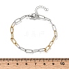 4MM Two Tone 304 Stainless Steel Textured Paperclip Chain Bracelets for Man and Women SA-CBAB767-08GP-5
