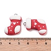 Christmas Theme Opaque Resin Pendants RESI-N039-105-3