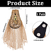 Teardrop Iron Chain Tassel with Rhinestone Epaulettes AJEW-WH20006-326A-G-2