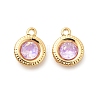 Brass Glass Charms KK-P340-11G-02-1