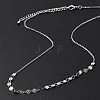 Brass Cable & Flat Sequin Chains Necklaces for Women NJEW-D302-40P-3