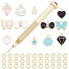 DIY 120Pcs Alloy Enamel Nail Art Dangle Charm Decoration Sets MRMJ-SC0001-06-1