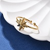 Star 304 Stainless Steel Open Cuff Ring for Women RJEW-M049-03G-1