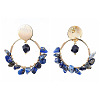 Brass Dangle Stud Earrings EJEW-JE04163-4