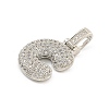 Brass Micro Pave Clear Cubic Zirconia Pendants KK-B099-01P-C-2