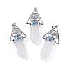 Natural Quartz Crystal Faceted Pointed Bullet Rock Crystal Big Pendants G-H076-02P-01-1