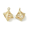 Brass Cubic Zirconia Charms X-KK-G462-50KCG-1